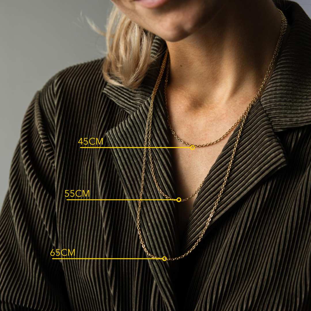 Ketting RVS - Halsketting Roestvrijstaal - Goudkleurig - 55 cm