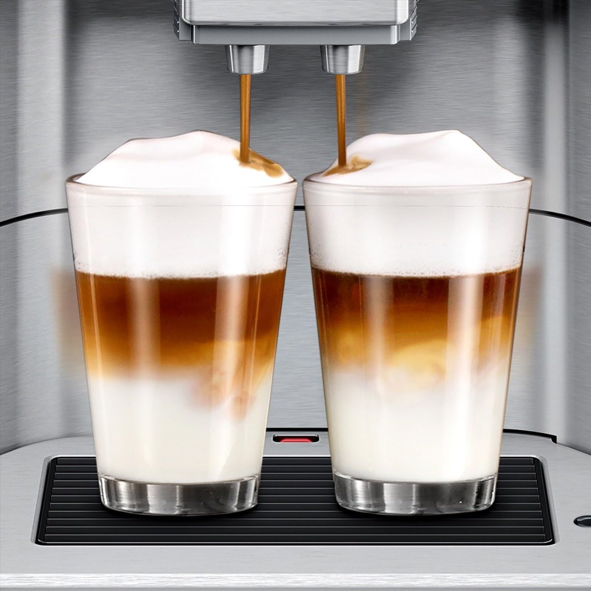 SIEMENS Kaffeevollautomat EQ6 plus s700 TE657503DE, für viele Kaffeespezialitäten, Milch-Aufschäumdüse, Keramikmahlwerk, Doppeltassenfunktion, Antikalk, automatische Dampfreinigung, 1500 W, edelstahl