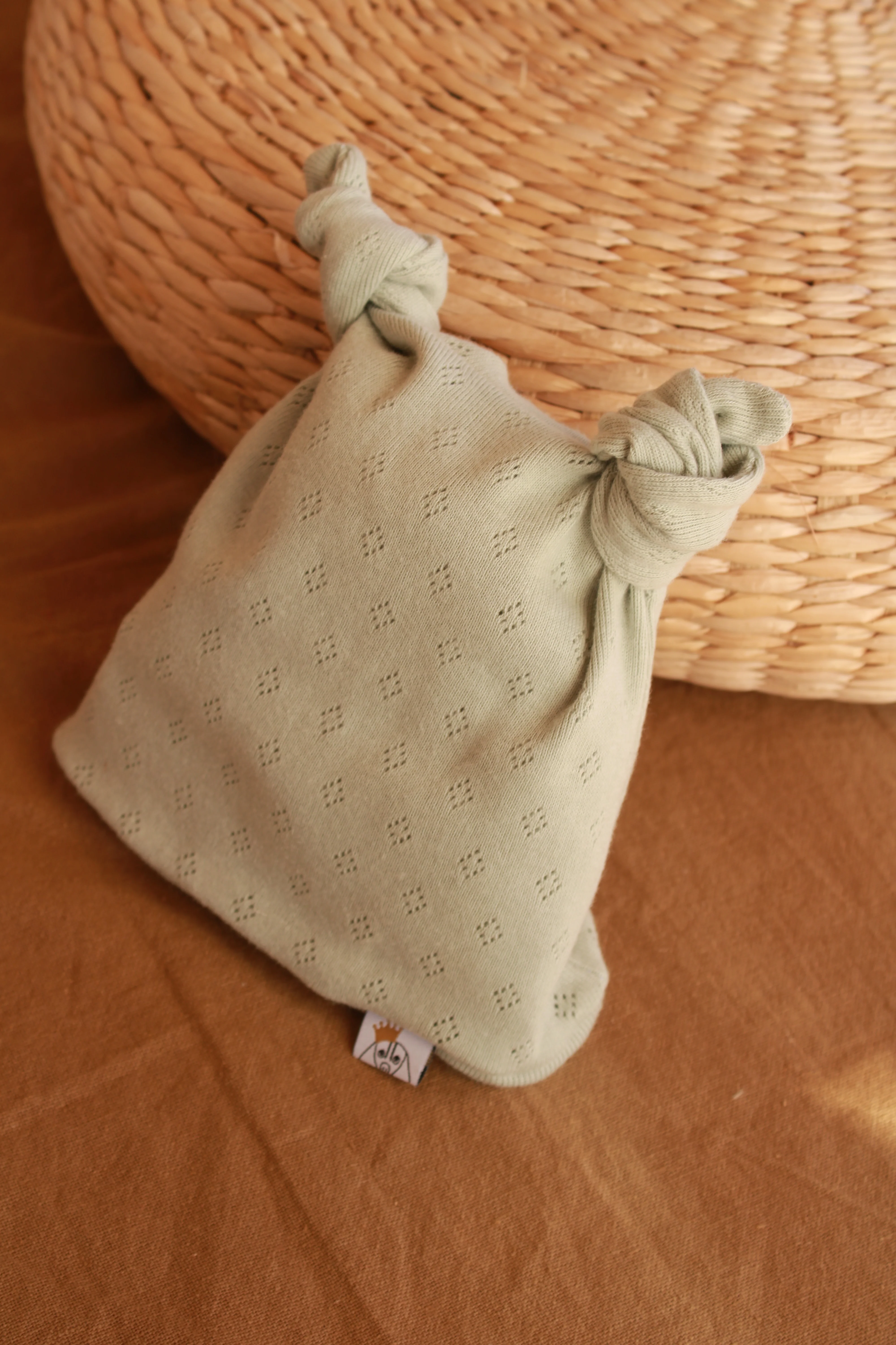 Conjunto Punto Calado Verde Agua Body + Polainas + Gorro Nudo