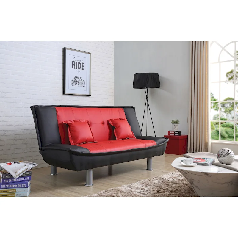 Lionel Faux Leather Convertible Sofa
