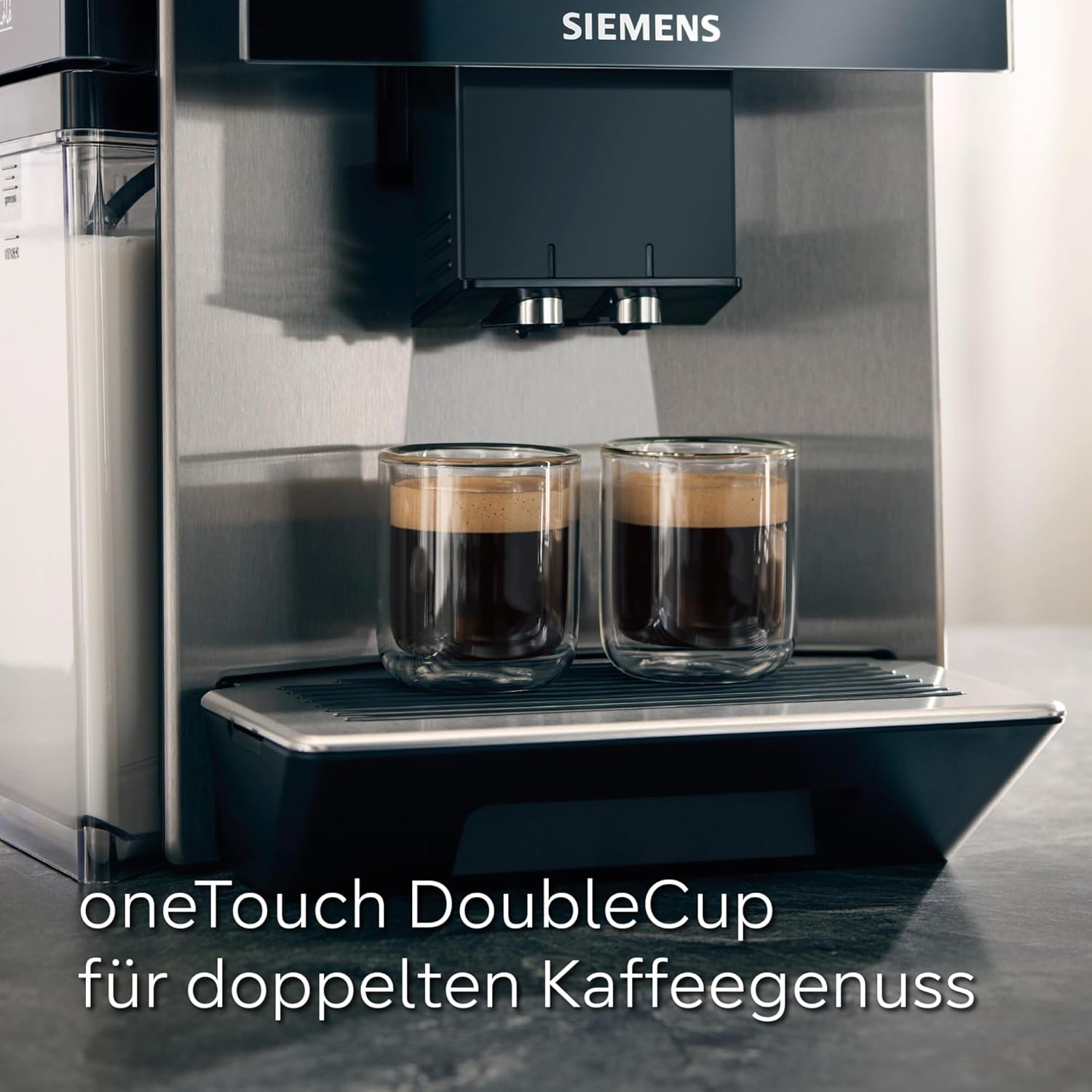 Siemens Kaffeevollautomat EQ900 TQ903D03, App-Steuerung, intuitives Full-Touch-Display, Barista-Modus, AromaBoost, Geräuschreduzierung, Premiummahlwerk, automatische Dampfreinigung, 1500 W, edelstahl