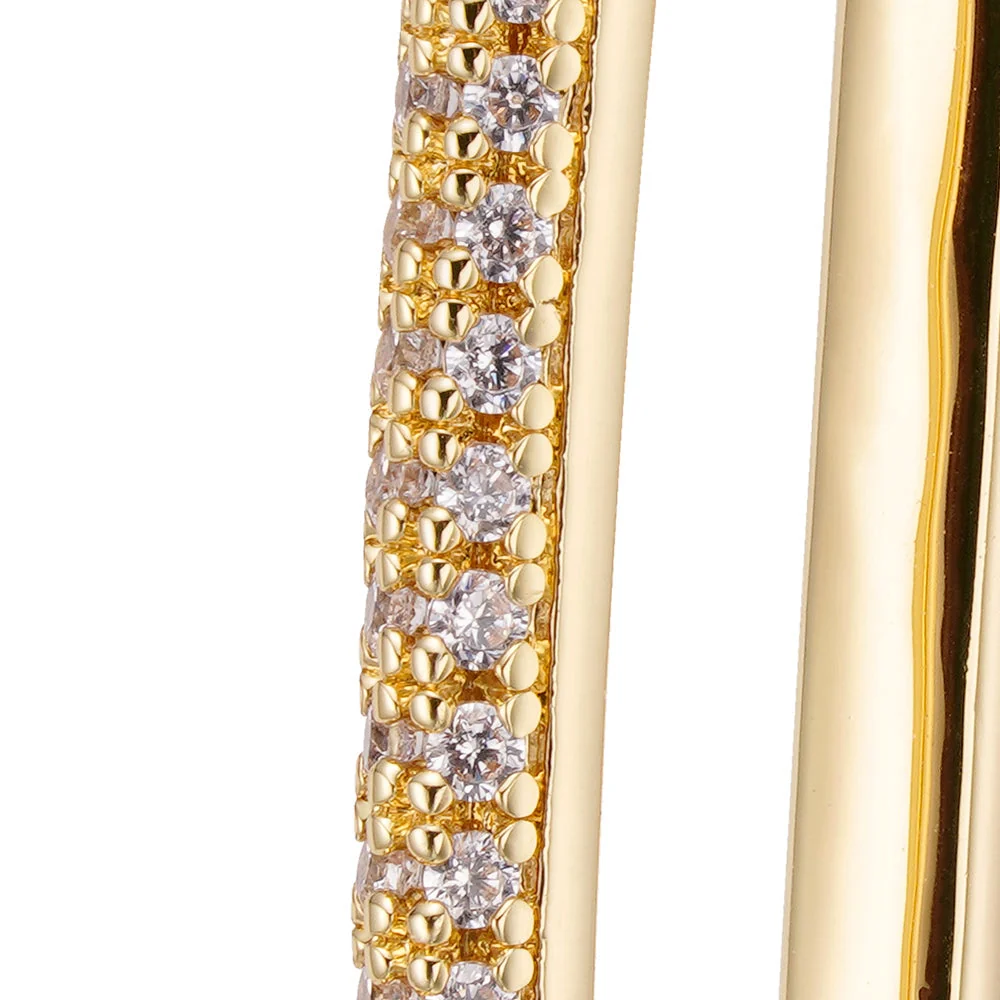 Big Daddy Oval Loop Gold Iced Out Earring