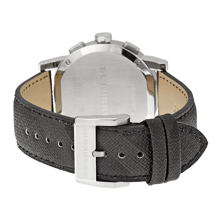 Burberry Grey Dial Black Leather Men's Watch BU9362