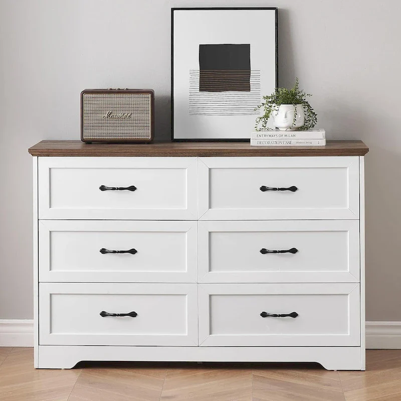 Modern 6 Drawer Dresser Closet Storage Tower Organizer Unit for Bedroom
