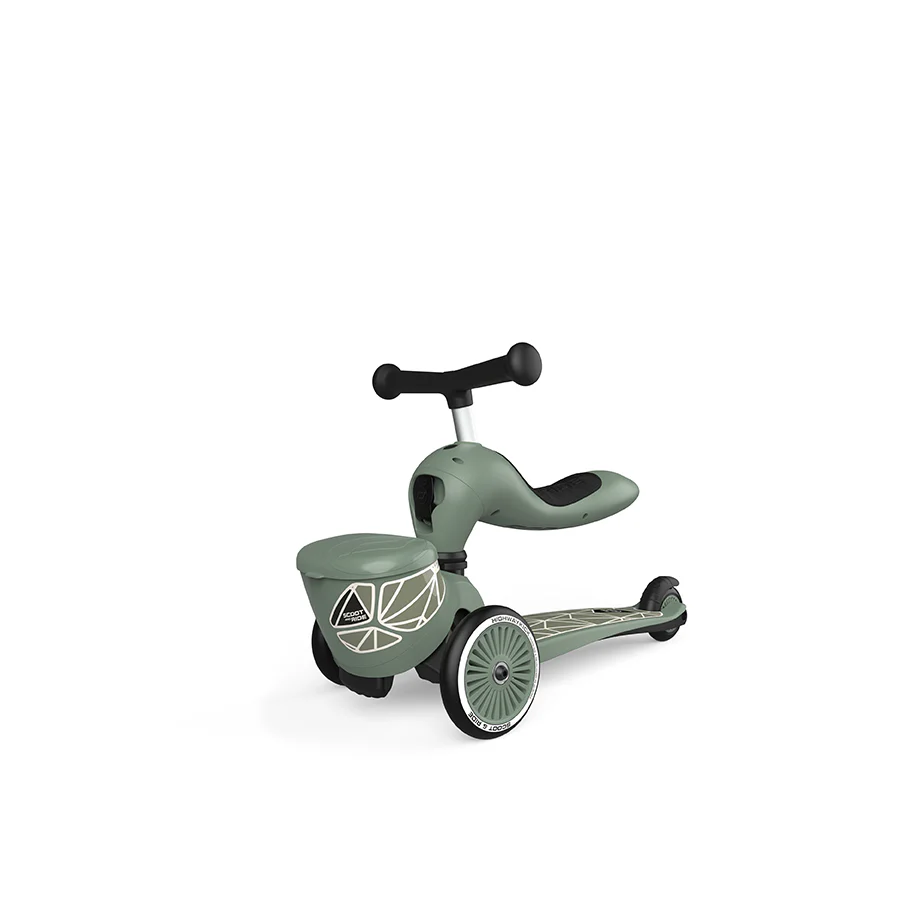 2025 Patinete Scoot & Ride Highwaykick 1 Lifestyle 2-en-1 con Asiento, para Niños de 1 a 5 Años, Diseño con Compartimento de Almacenamiento