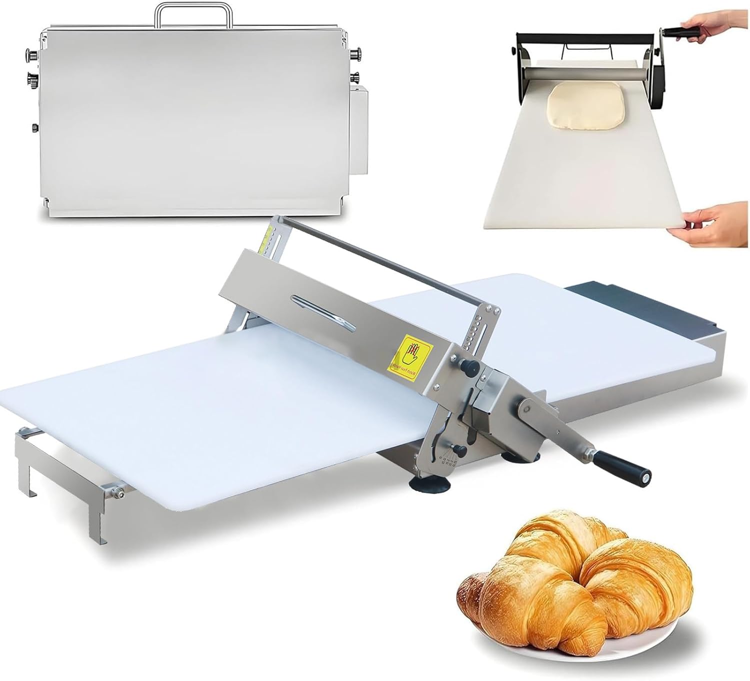 Macchina per la Stesura Manuale della Pasta, Macchina per la Stesura Manuale della Pasta, Sfogliatrice Compatta, Spessore Regolabile da 0,2 a 25 mm, per Panetteria, Pizza e Croissant A300