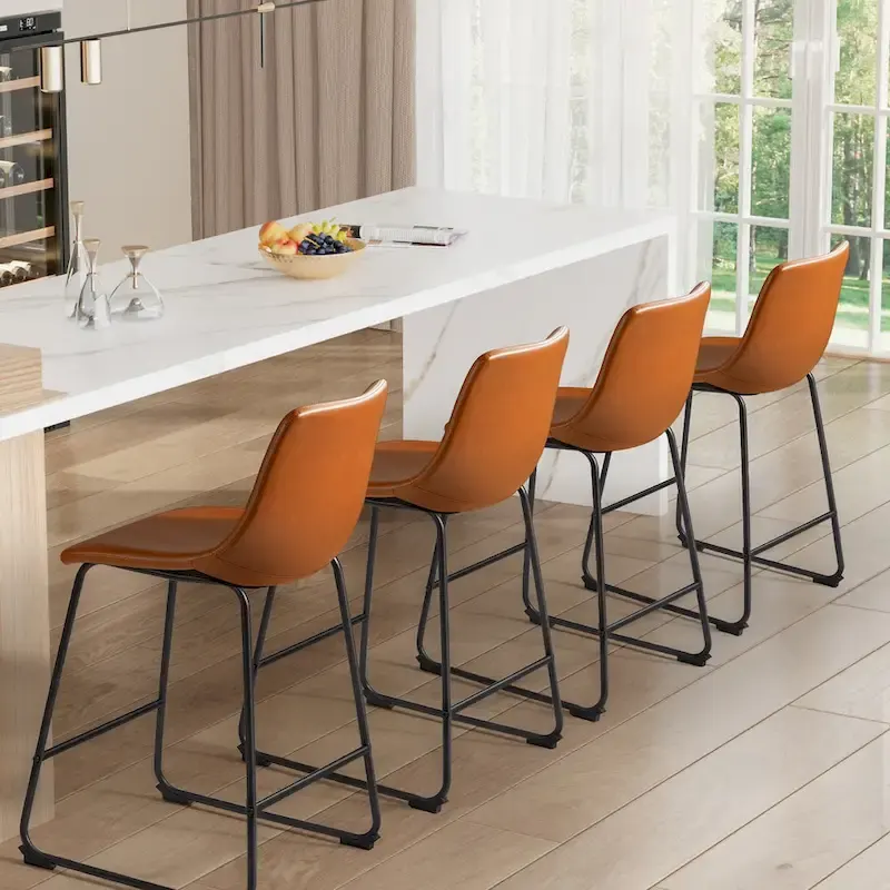 Swivel Bar Stools Set of 2 with Backrest and Footrest