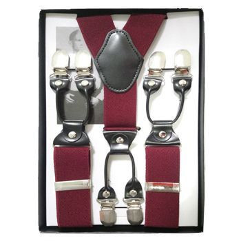 Burgundy Industrial Suspenders | 2 INCH Adjustable up to 80