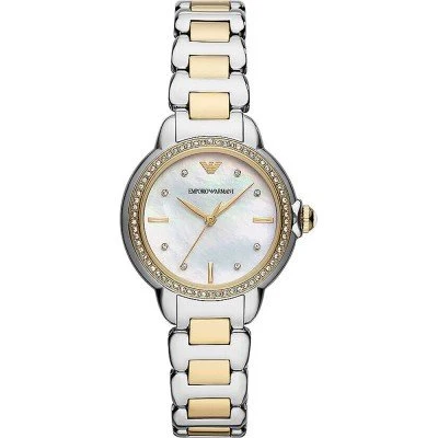 Emporio Armani Mia Quartz Mother of Pearl Dial Two Tone Steel Strap Watch AR11524