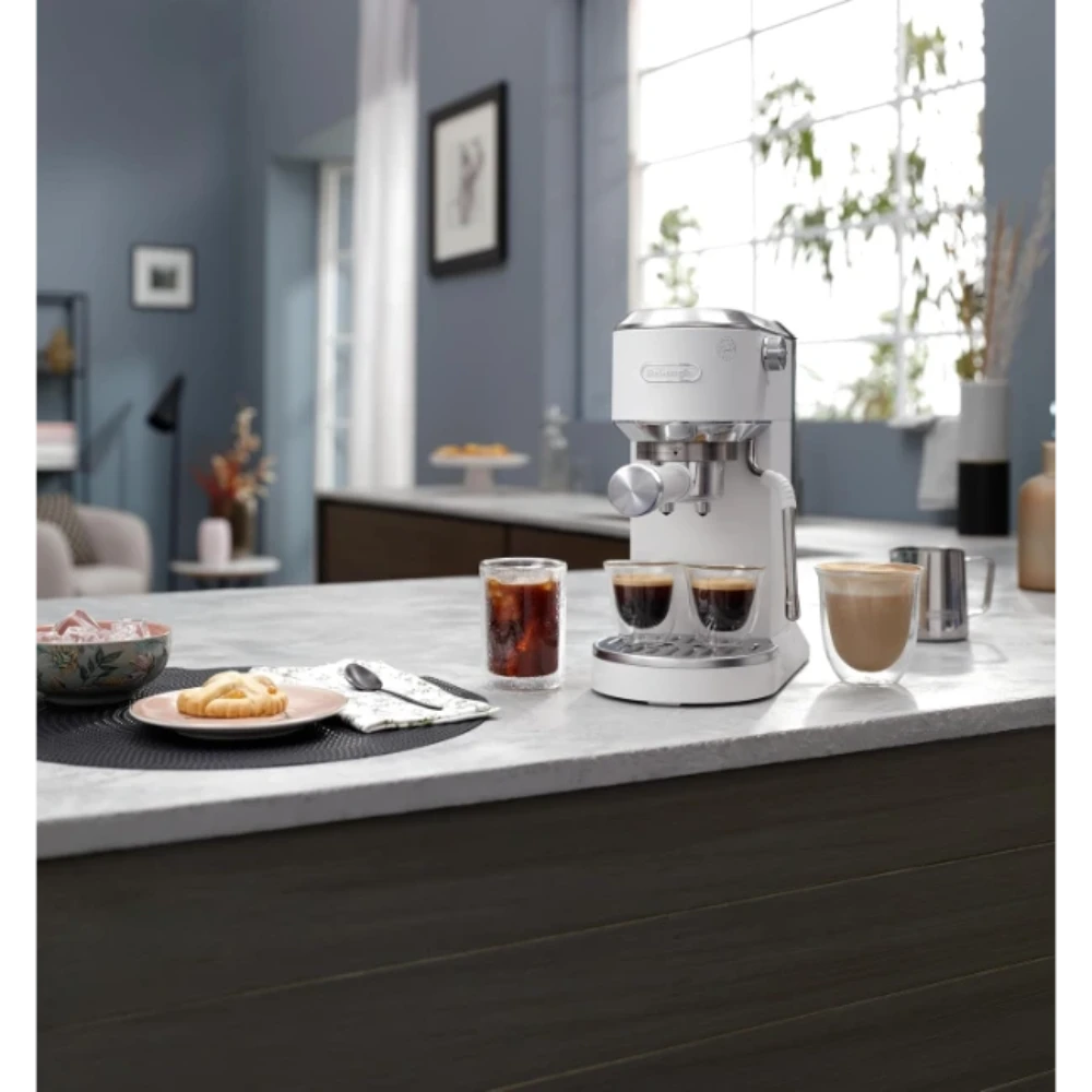 DeLonghi Dedica Duo Espresso Coffee Machine - White | EC890.WI