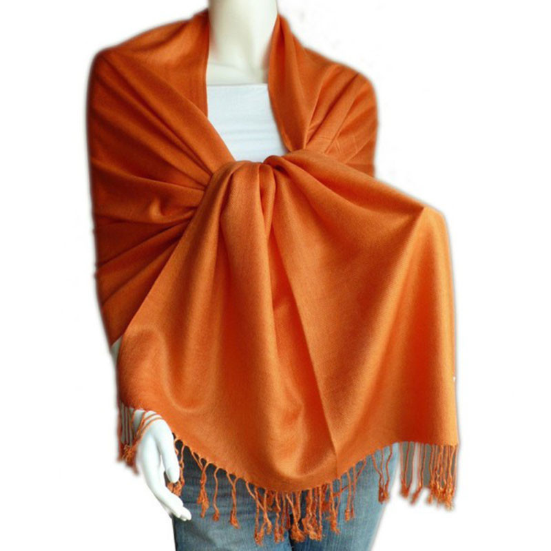 Orange Pashmina Scarf Shawl  20+ Colors  28