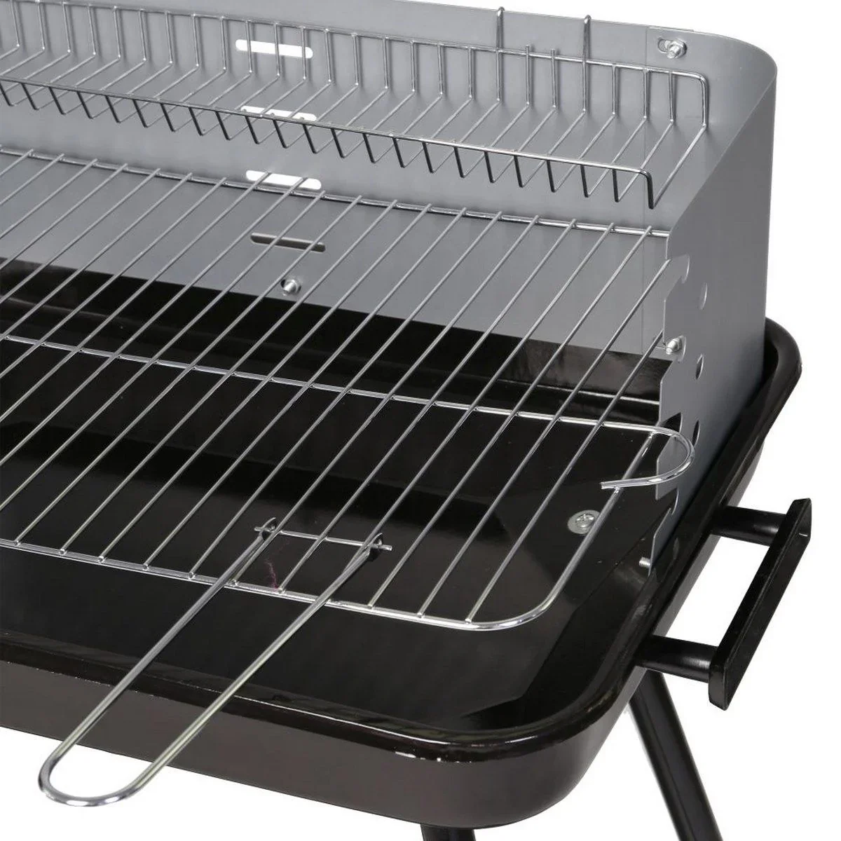 Barbacoa De Carbón Lolahome Con Parrilla De Acero, 57x38x80 Cm, Negra