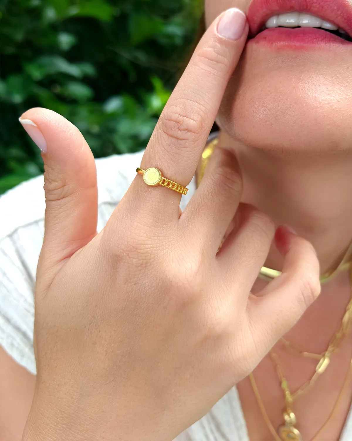 Round Signet Ring in 18K Gold Vermeil
