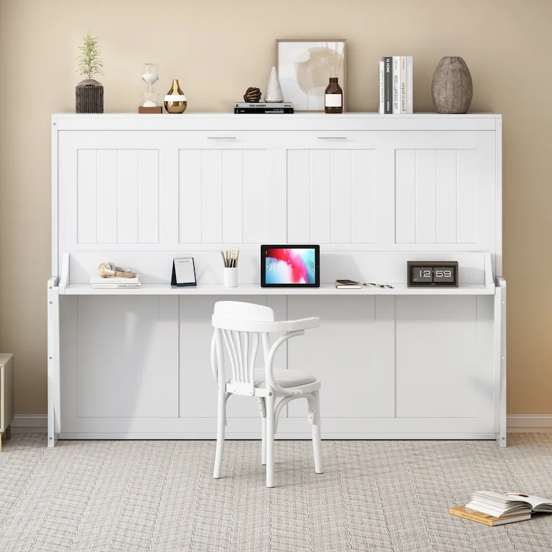 Murphy Wall Bed with Foldable Desk and Space Saving Design