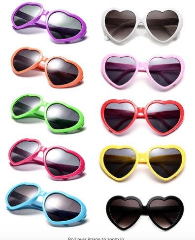 Heart Shape Sunglasses Bulk  Mix Colors  100% UV Superior Quality 1010