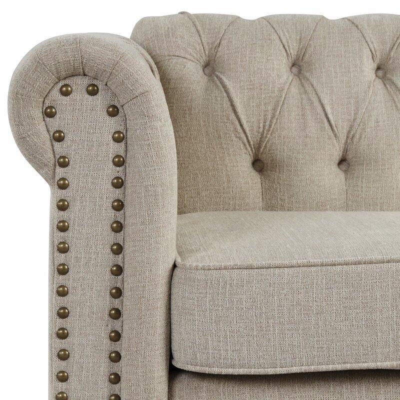 Gilles 82” Rolled Arm Chesterfield Sofa