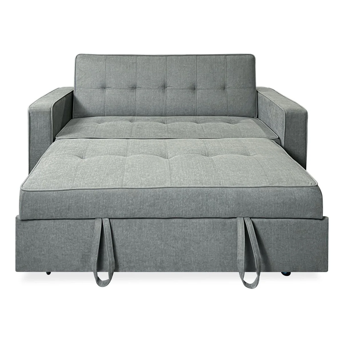 Sofá Cama De 2 Plazas Modelo Vienna Con Reposabrazos, Gris, Diseño Moderno, Práctico Y Funcional