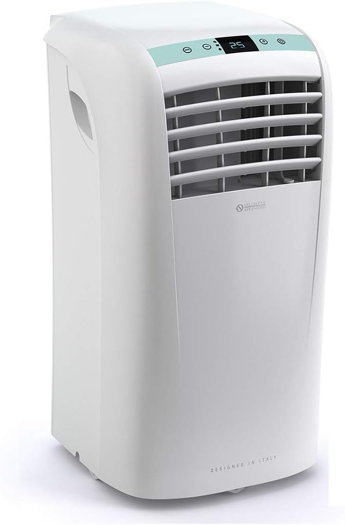 2026 Olimpia Splendid-01921 Dolceclima Compact 10 P- Acondicionador de aire portátil 3 en 1: Refrigeración,Ventilación,Deshumidificación,10.000 Btu/H,2,64 Kw,Temporizador 24h-para habitaciones hasta 80m³