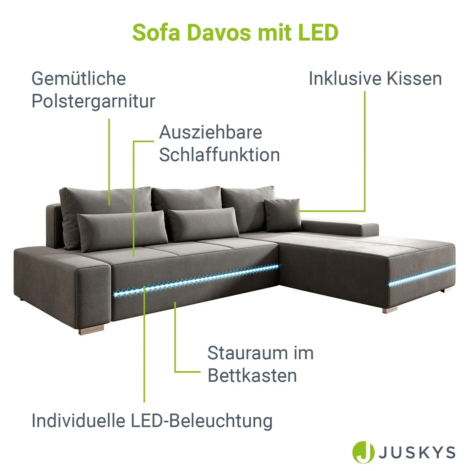 2025 Sofá Davos con LED