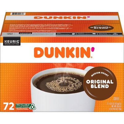 Dunkin�?Donuts Original Blend Coffee K-Cups, 72 Count, Keurig Compatible
