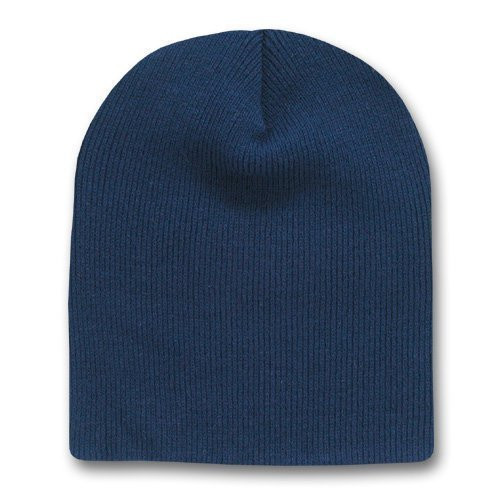 Short Beanie Hat Navy Blue 5734