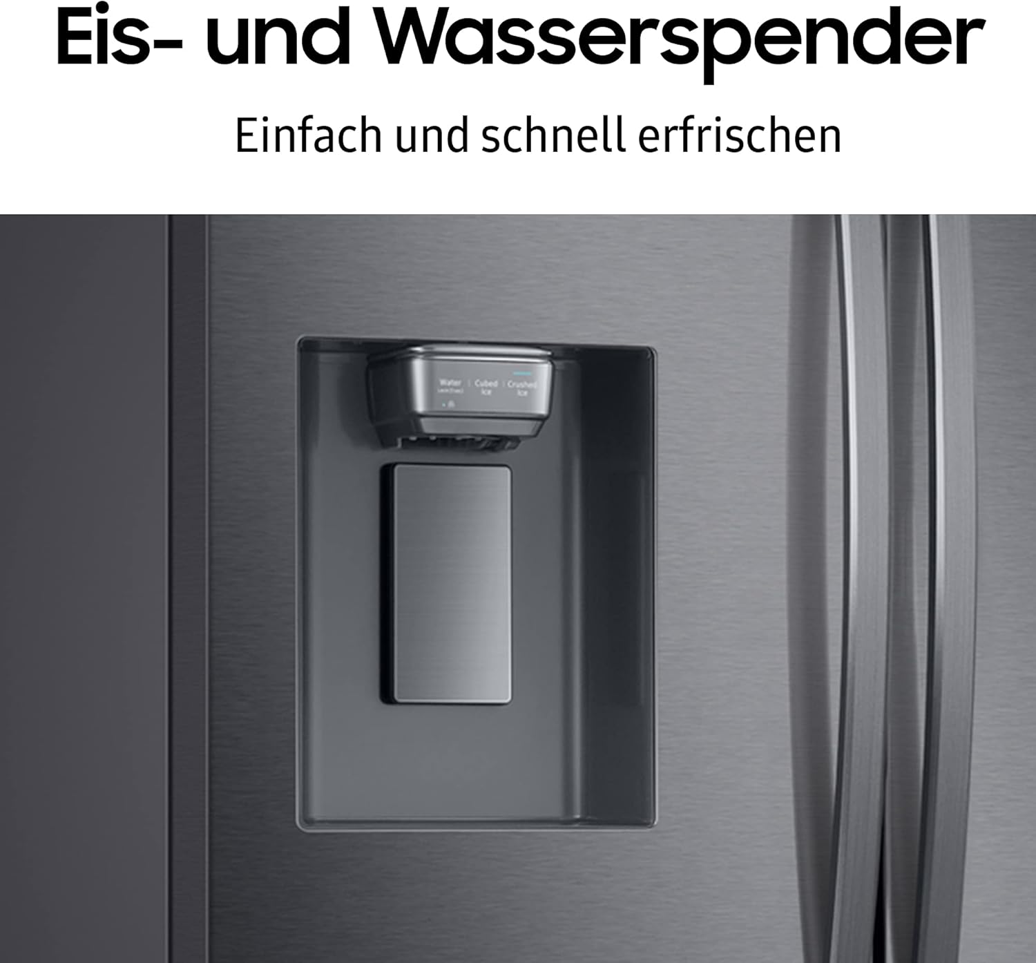 Samsung RS64DG53R3B1EF Side-by-Side-Kühlschrank mit Gefrierfach, 178 cm, 628 l, SmartThings AI Energy Mode, Eis- und Wasserspender, Slim Ice Maker, Premium Black Steel