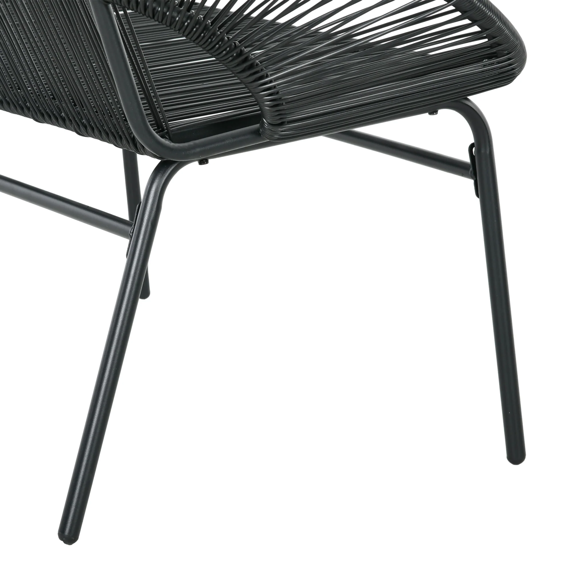 Outsunny Rieten Relaxstoel in Boho-stijl, 132 cm x 72 cm x 83 cm, Zwart