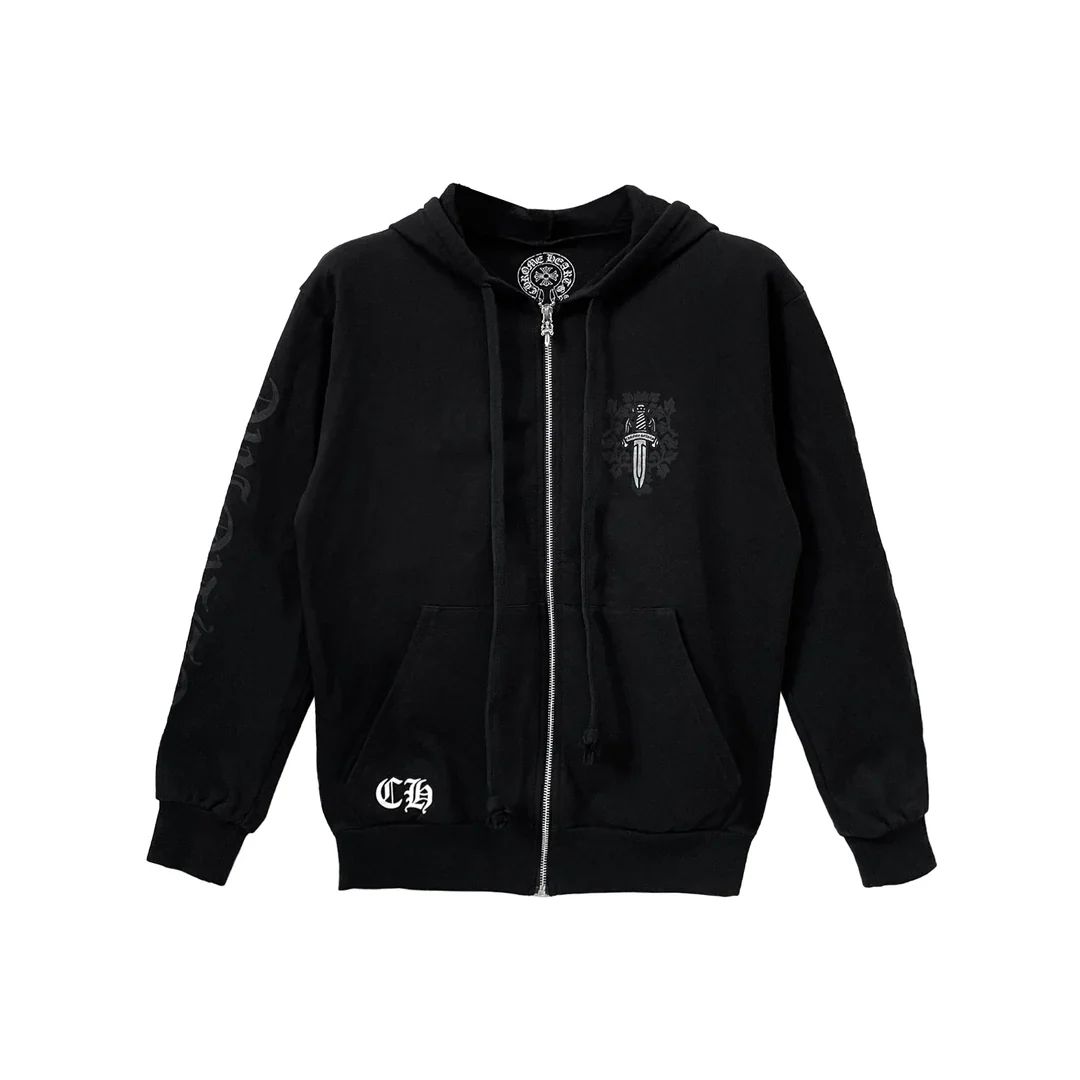 Chrome Hearts Vine Dagger Zip Up Black Hoodie