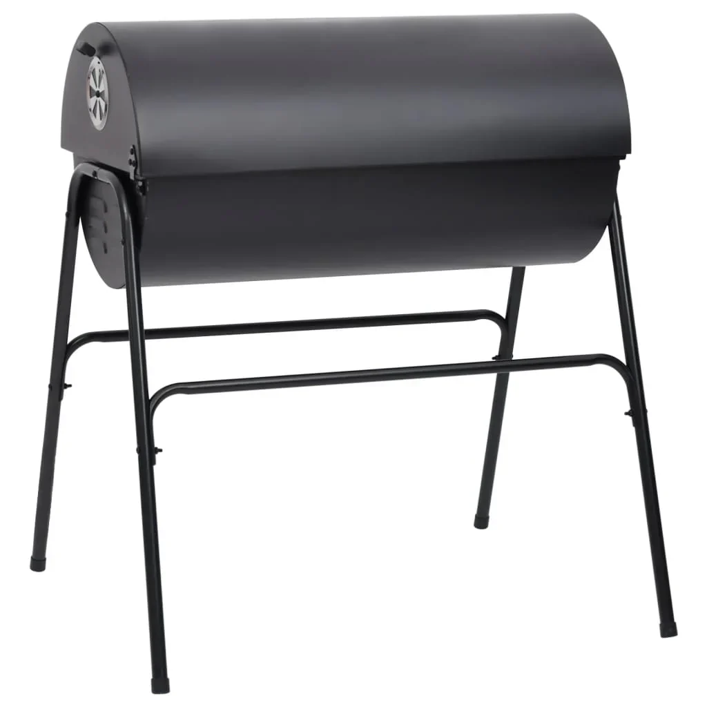 2026 Parrilla con 2 rejillas de cocción negra – Barbacoa portátil de 80x95x90 cm en acero