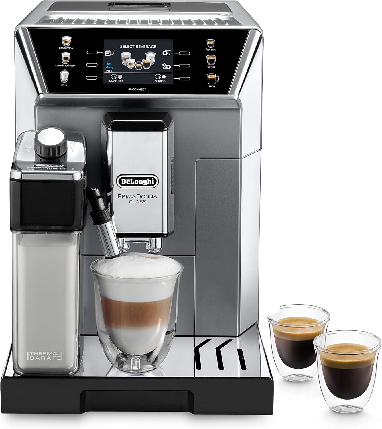 De'Longhi Eletta Evo ECAM 46.860.B Kaffeevollautomat mit LatteCrema Milchsystem, Cappuccino und Espresso auf Knopfdruck, LCD Display und Sensor-Touch-Tasten, schwarz