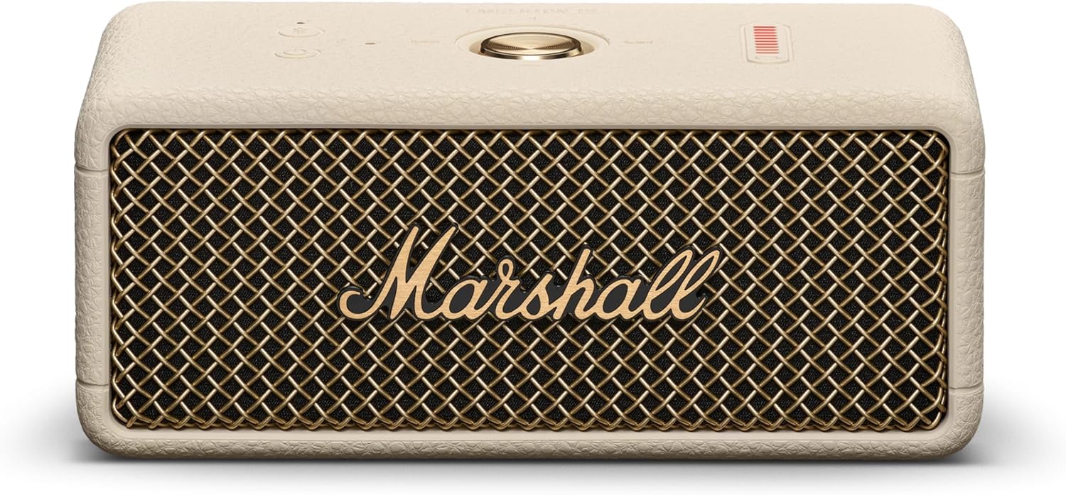 Marshall Emberton III Altavoces Bluetooth portátiles, inalámbricos, Emparejables, IP67 Resistentes al Polvo y al Agua, más de 32 Horas de Tiempo de reproducción - Crema