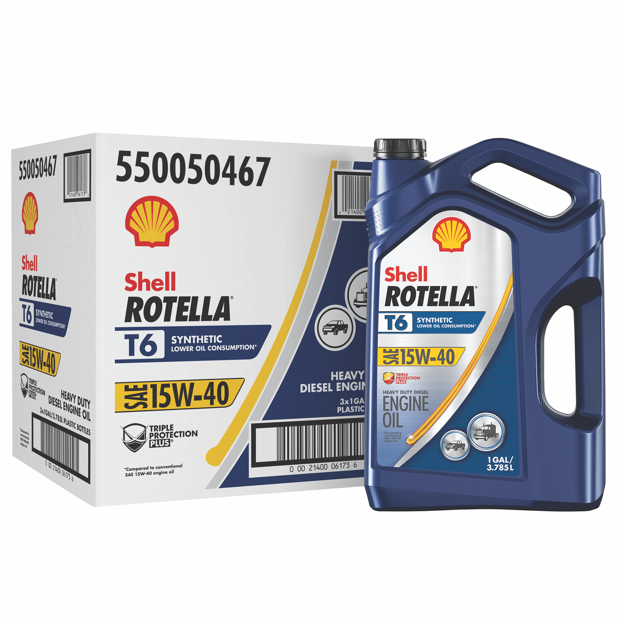 (3 pack) T6 Full Synthetic 15W-40 Diesel Engine Oil, 1 Gallon (3 Pack Case)