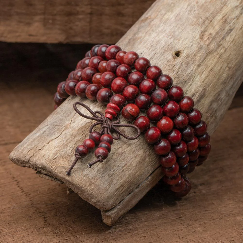 Tibetaanse Mala - Sandelhout - Rood-Bruin
