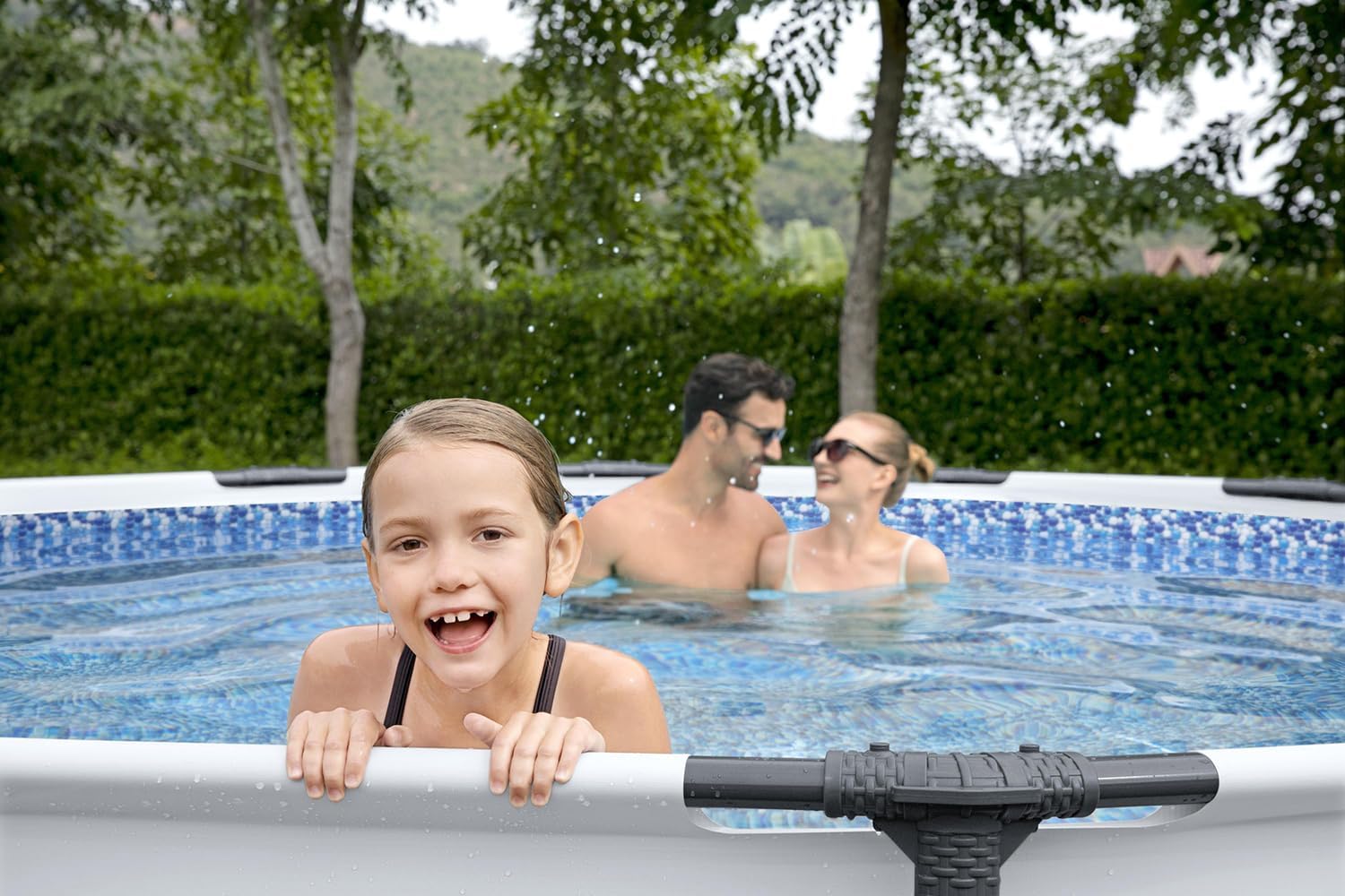 Bestway Steel Pro MAX Frame - Juego de Piscina con Bomba de Filtro (diámetro 366 x 100 cm), Color Gris Claro