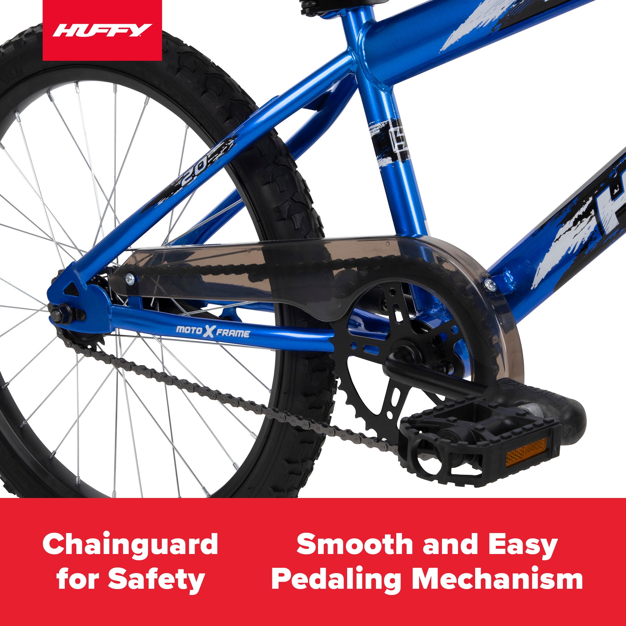 Huffy Rock It 20′′ Kids Bicycle, Royal Blue, Ages 5+, Single-Speed, Training Wheels