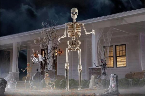 2025 Home Accents 12 ft. Giant-Sized Skeleton with LifeEyes NO250058