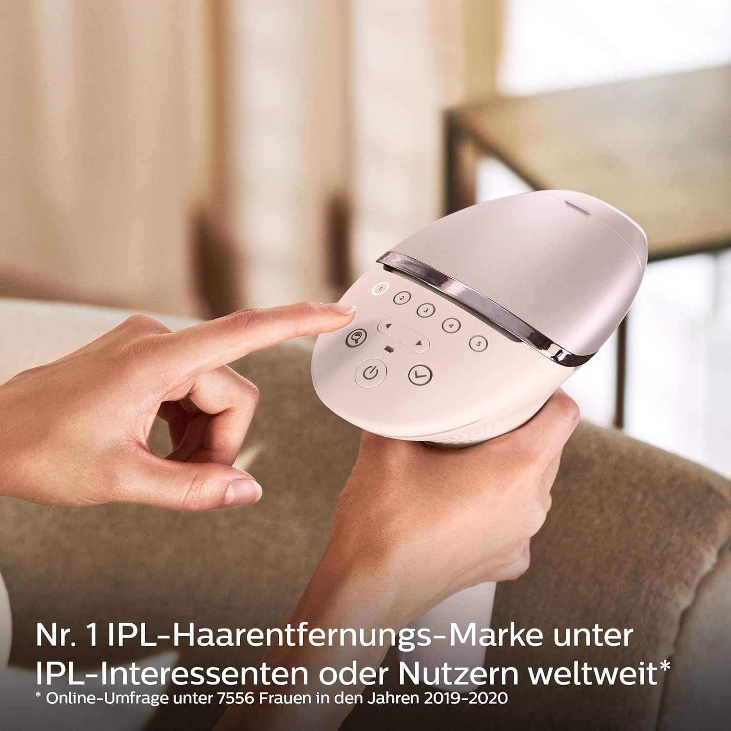 Philips Lumea IPL Haarentfernungsgerät 9000 Series – Haarentfernungsgerät mit SenseIQ Technologie, 4 Aufsätze für Körper, Gesicht, Bikinizone und Achselhöhlen, kabellos (Modell BRI957/00)