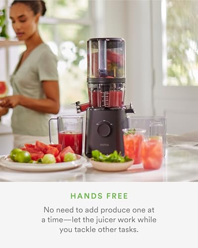 Nama J2 Cold Press Juicer – Self Feeding for Hands Free Operation with Wide Mouth Hopper for Whole Recipe Loading, Zero Waste Masticating Juicer For More Juice, Less Pulp – Easy Cleanup & Assembly: Home & Kitchen