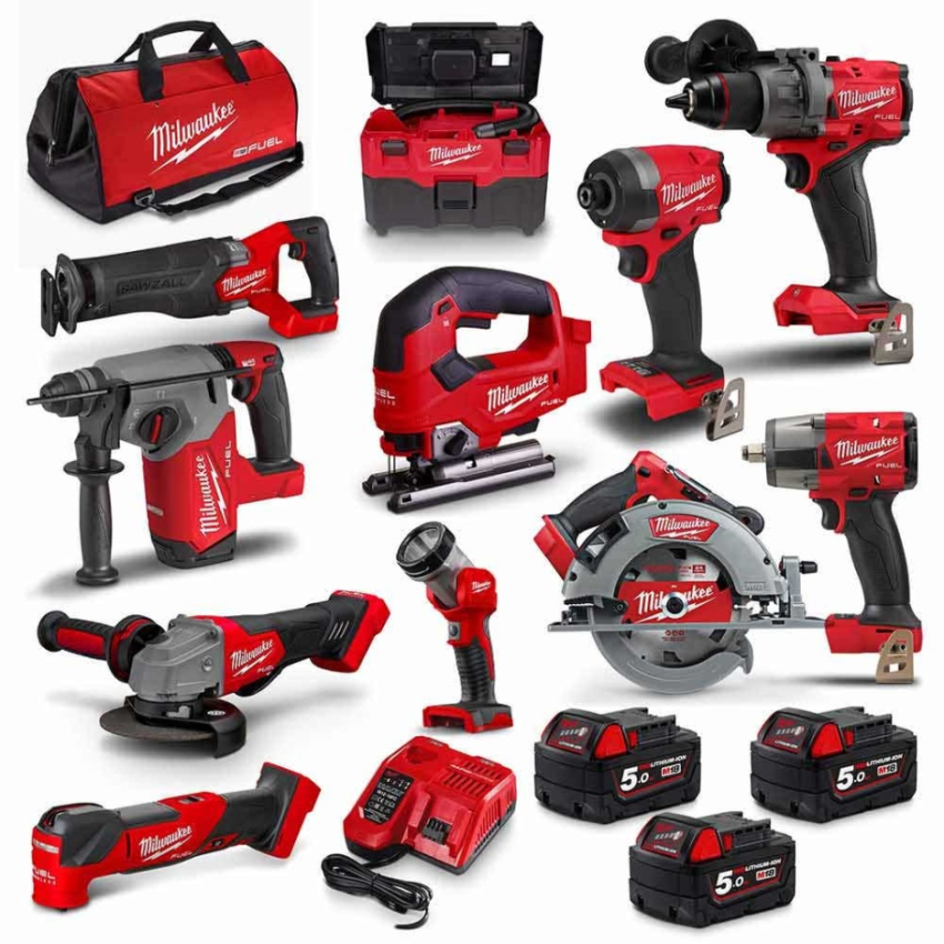 MILWAUKEE 18V FUEL&trade; 11 Piece 3 x 5.0Ah Combo Kit M18FPP11A3503B