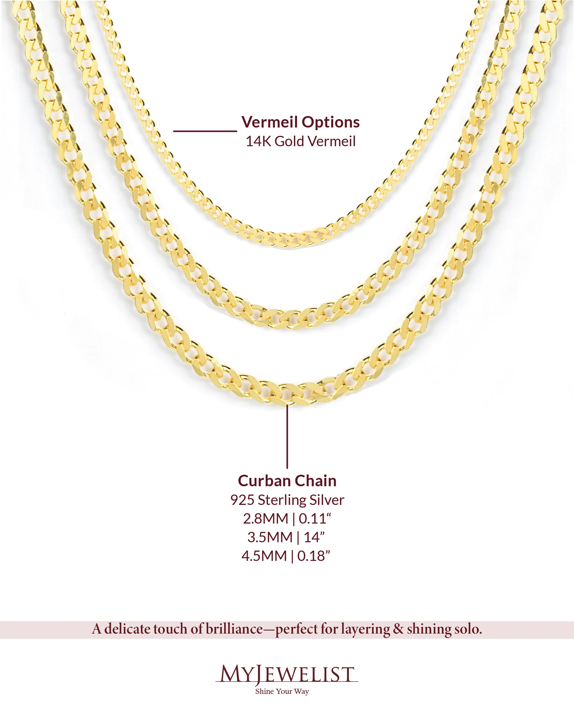 18K Gold Curb Chain – Bold & Timeless Statement Necklace