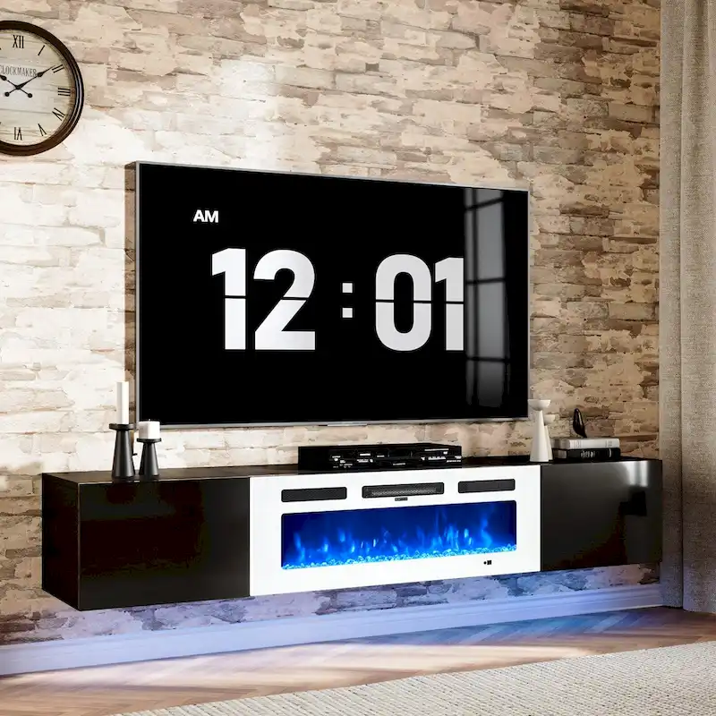 Wall-Mounted TV Stand with 36-Inch Electric Fireplace