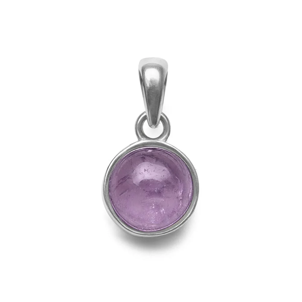 Amethist Ketting Hanger - Rond Geslepen - 925 Sterling Zilver