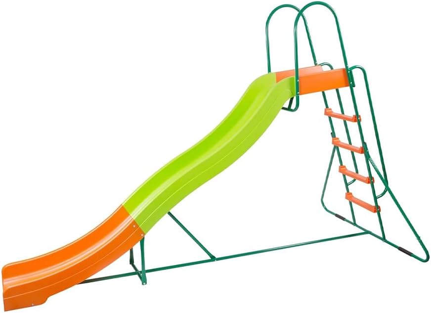 Outdoor Playground Slide, Big Backyard Freestanding Plastic Slide, 10 ft Outdoor Swing Set Slide for Kids Ages 4-8