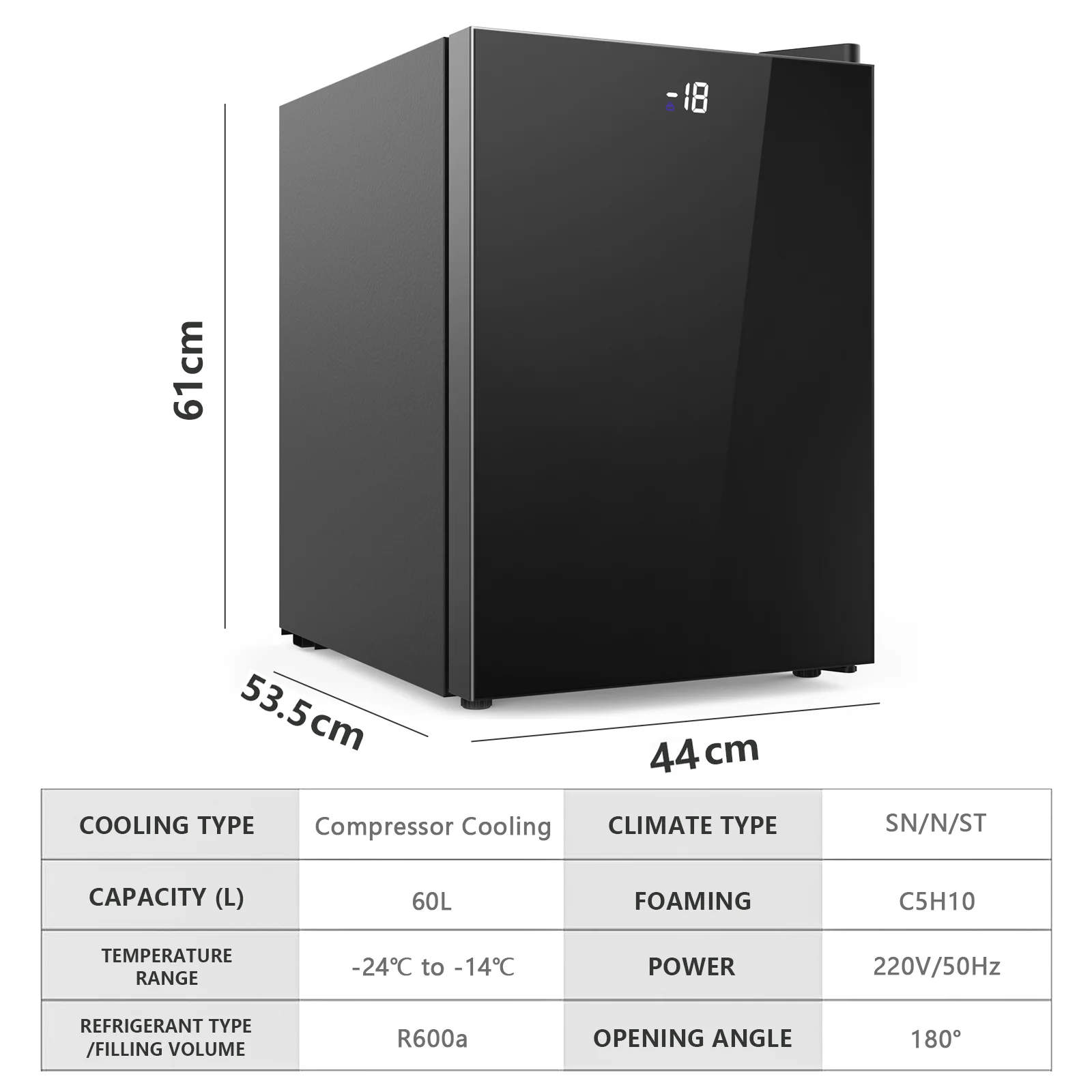 60L Mini Upright Freezer Compact Freezer