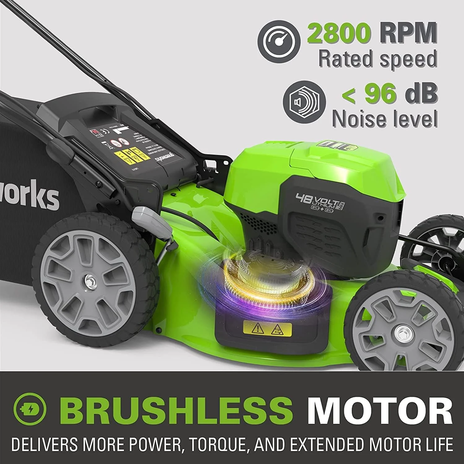 Greenworks 48V (2x24V) Selbstfahrender Akku Rasenmher für groe Flchen bis zu 480m, 46cm Schnittbreite, 55L Sack PLUS zwei 4Ah-Akkus und Doppelladegert GD24X2LM46SPK4X