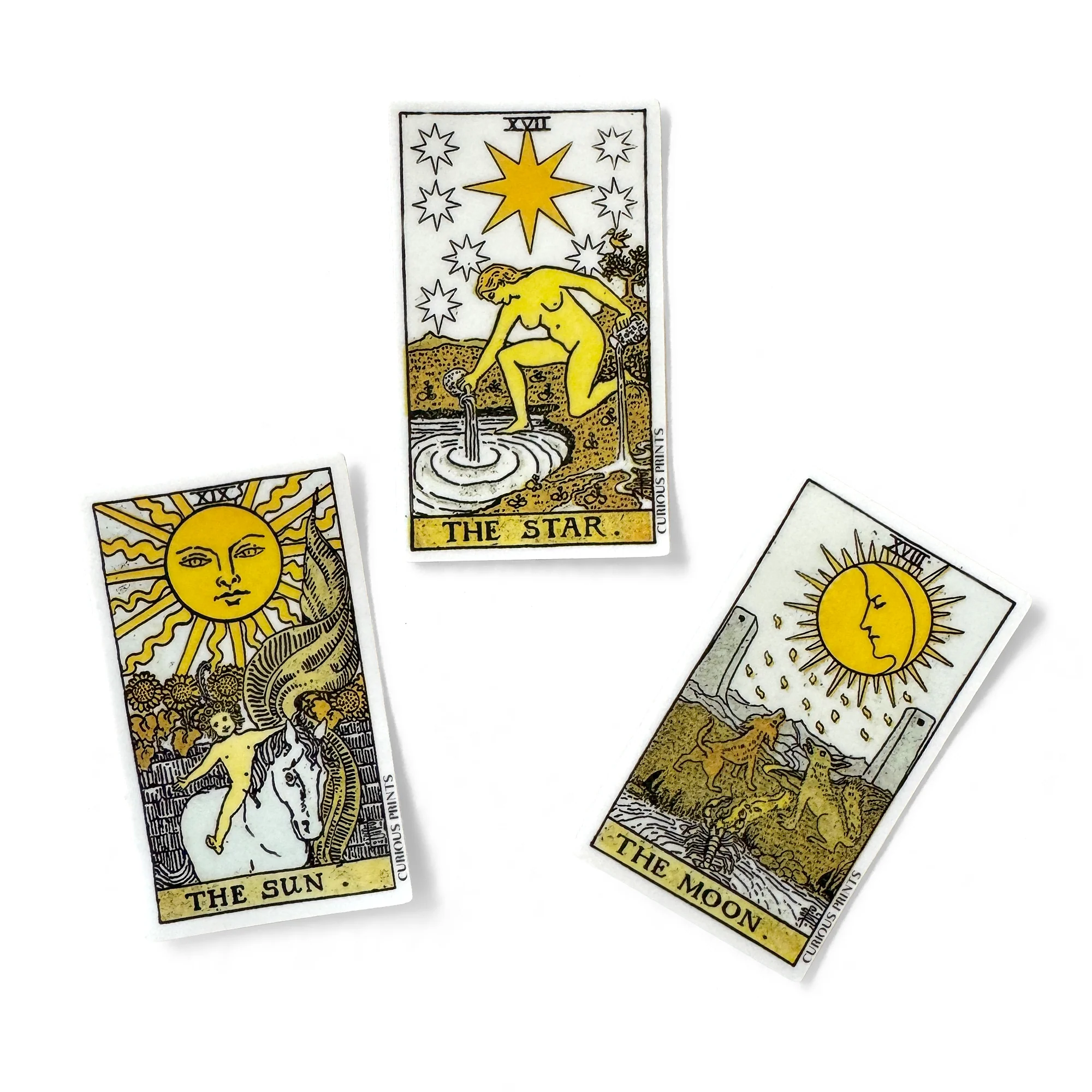 Vintage Sun Tarot Card Waterproof Sticker