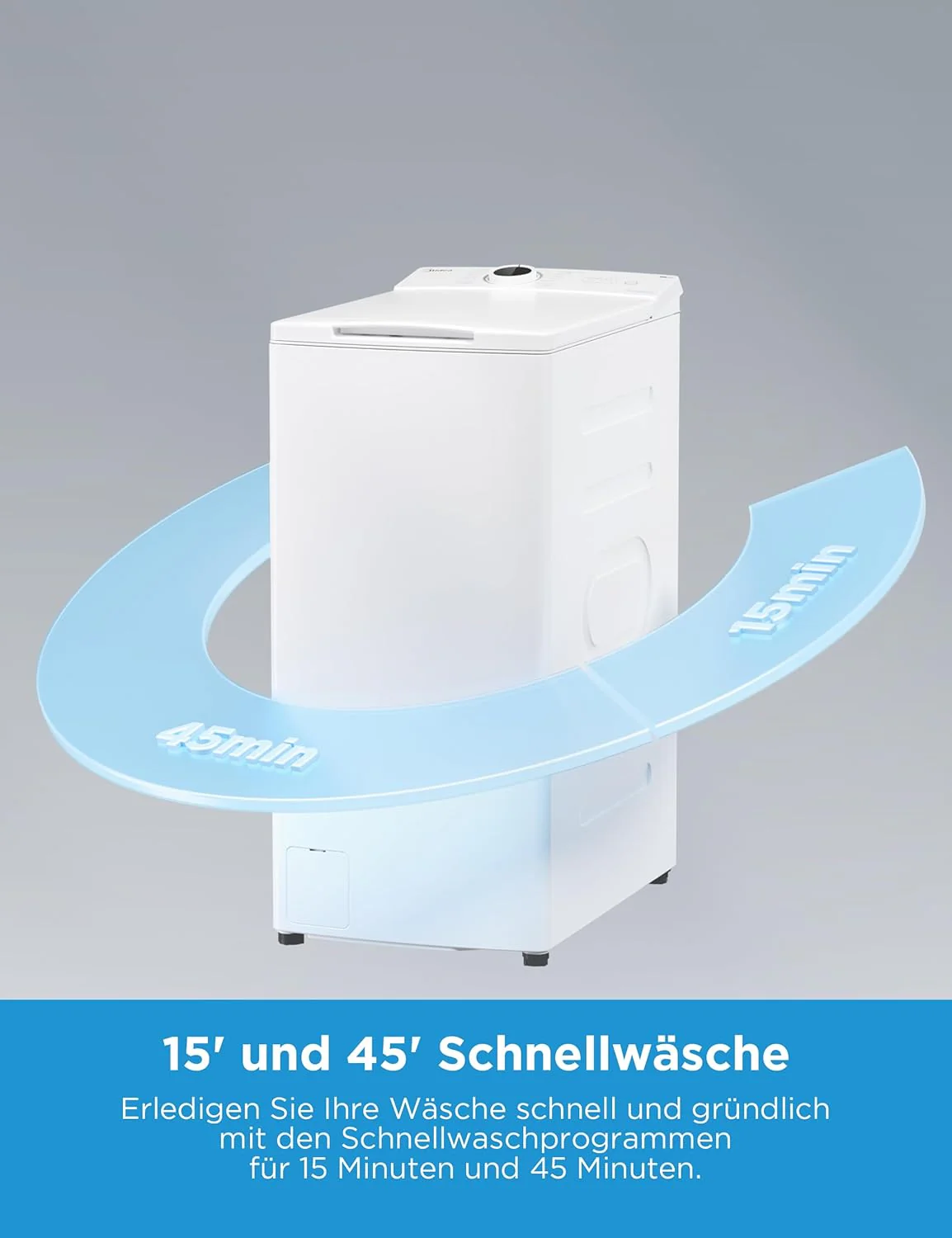 Midea bovenlader wasmachine MF10ET70B / 7KG / A / 1200 tpm/BLDC invertermotor/stoomfunctie/SoftOpener/XL deursopening/kort 15'&45' / meerdere temperatuuropties/AquaStop, wit