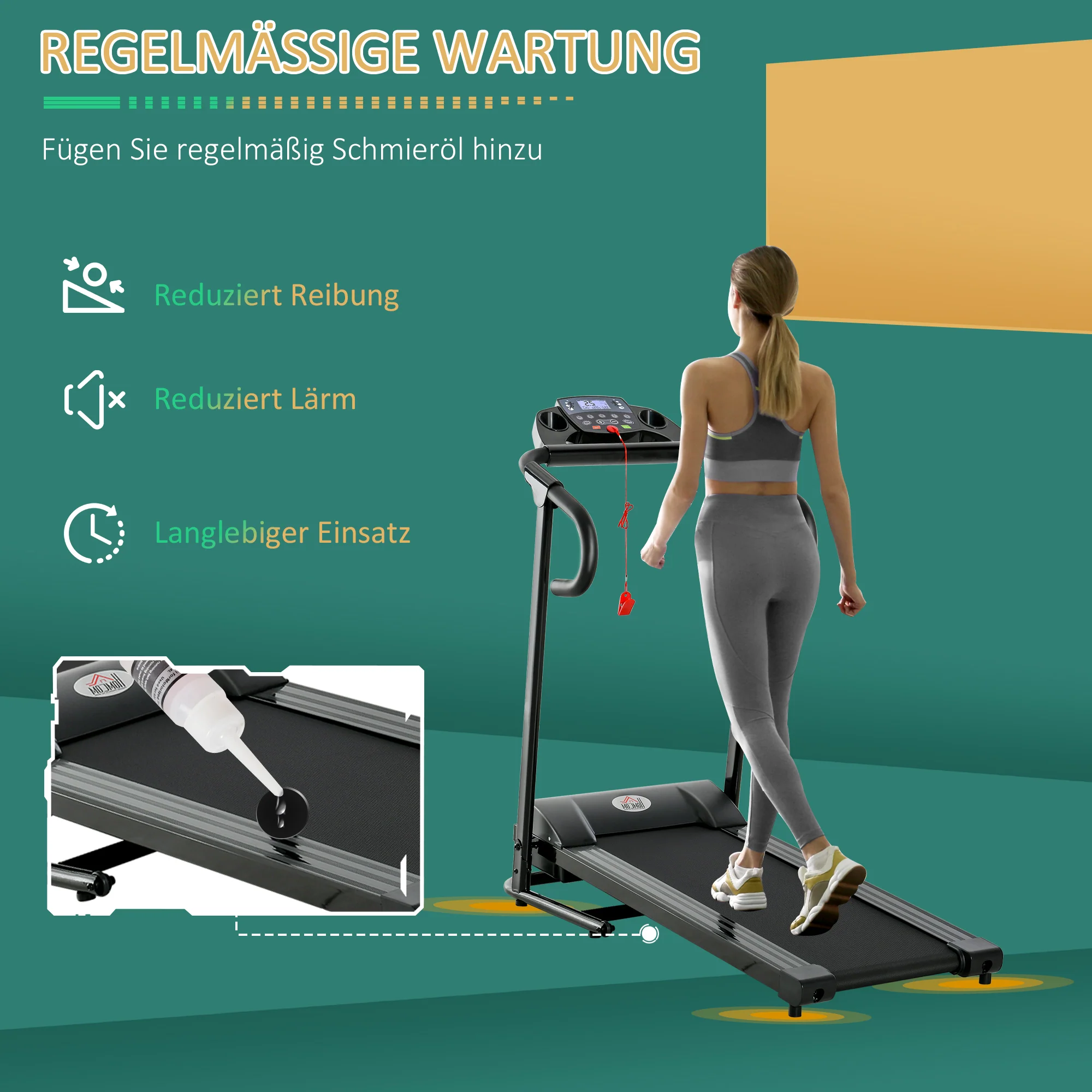 HOMCOM loopband opklapbaar elektrisch 500 W 1-12 km