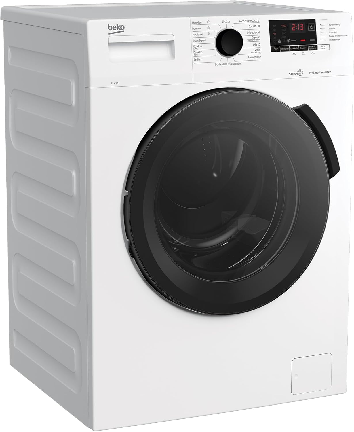 Beko WMC81464ST1 Waschmaschine, Bluetooth, 8 kg, ProSmart Inverter Motor, Dampffunktion, Pet Hair Removal, Watersafe+, Weiß