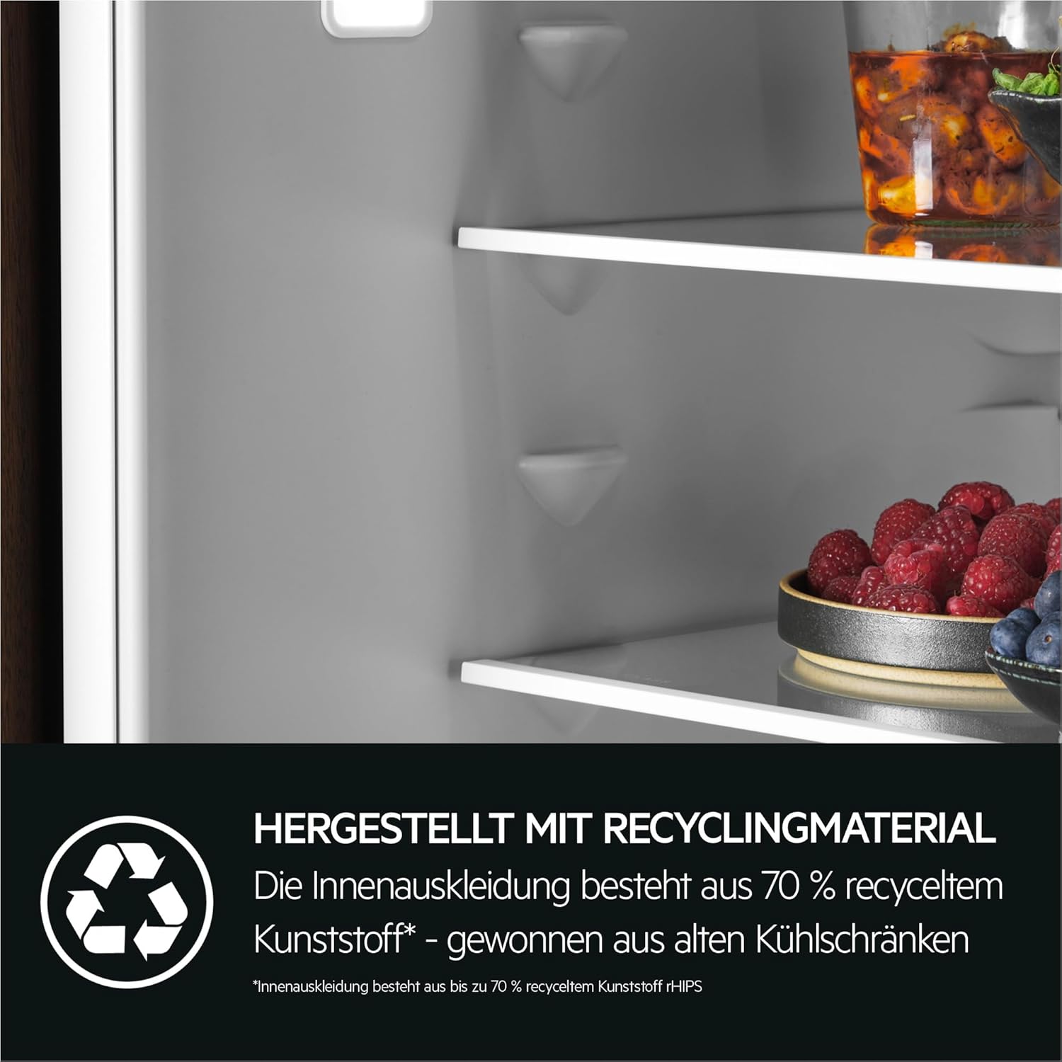 AEG Einbaukühlschrank 178x56 cm, Serie 6000 DynamicAir-gleichmäßige Kühlung je Ebene, 307 L Kühlen, CustomFlex – flexibles Türablagesystem, ExtraZone - zusätzlicher Kühlraum, Festtür, B, TK6FS181B